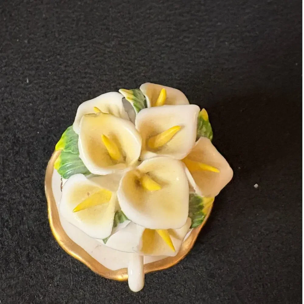 Vintage Porcelain Flower Pattern Cup & Saucer Trinket Box